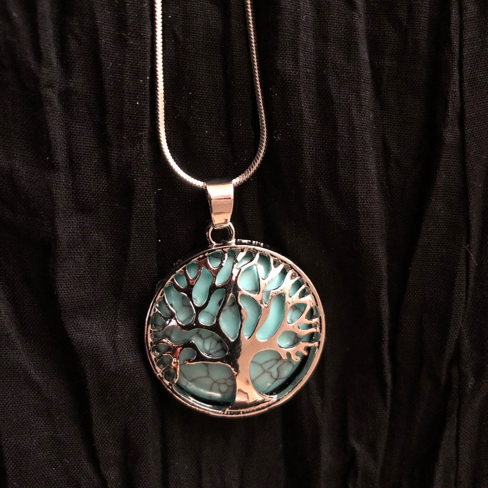 Handmade necklace with tree pendant